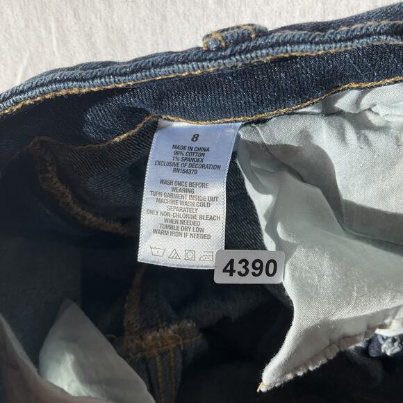 Aeropostale Women Shorts Size 8 Blue Denim Distressed Button 3" Inseam - Picture 3 of 10